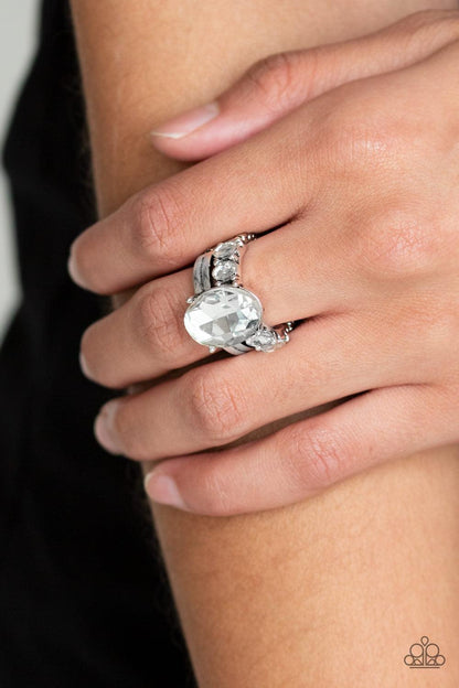 Paparazzi Accessories-Shine Bright Like A Diamond - White Ring - jewelrybybretta