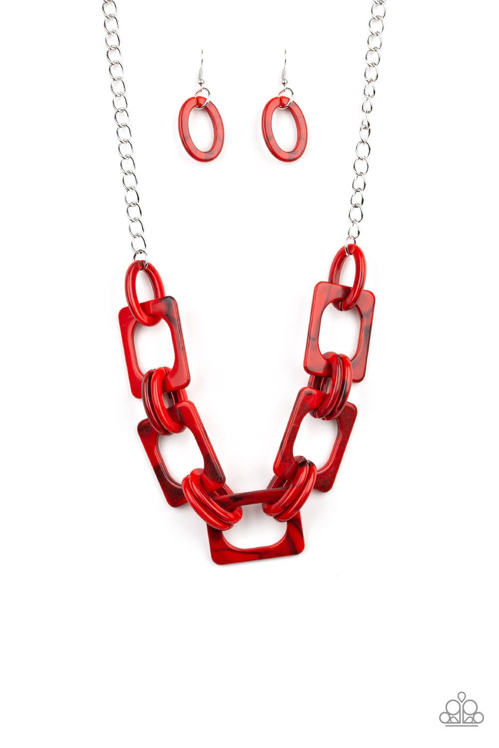 Red acrylic necklace deals paparazzi