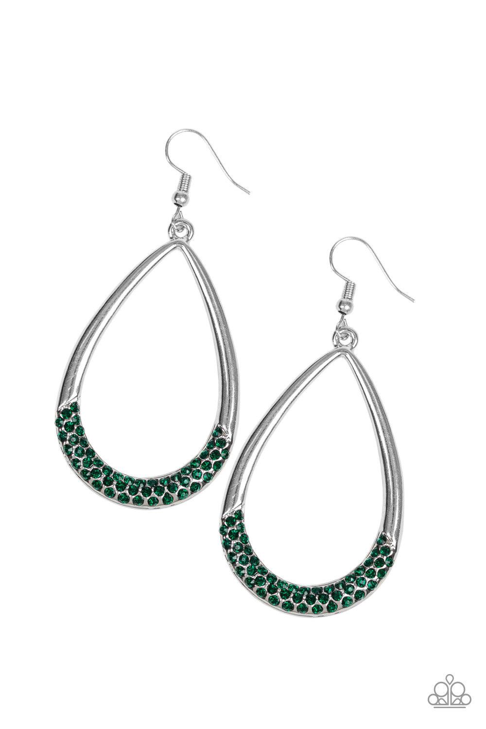 Paparazzi Accessories-Take A Dip - Green Earrings