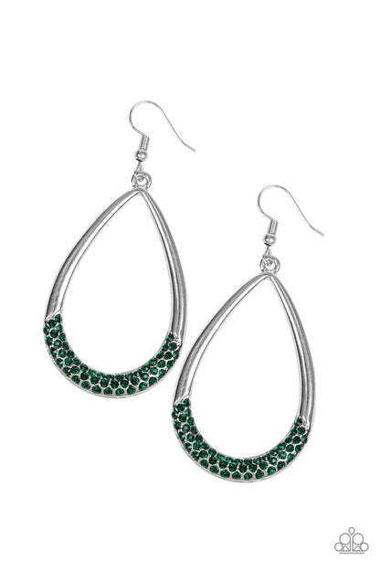 Paparazzi Accessories-Take A Dip - Green Earrings