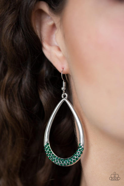 Paparazzi Accessories-Take A Dip - Green Earrings