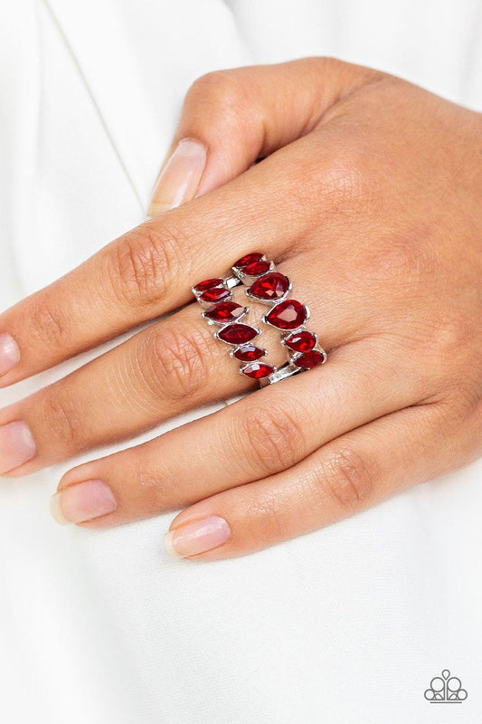 Timeless Tiers Red Ring - Jewelry by Bretta