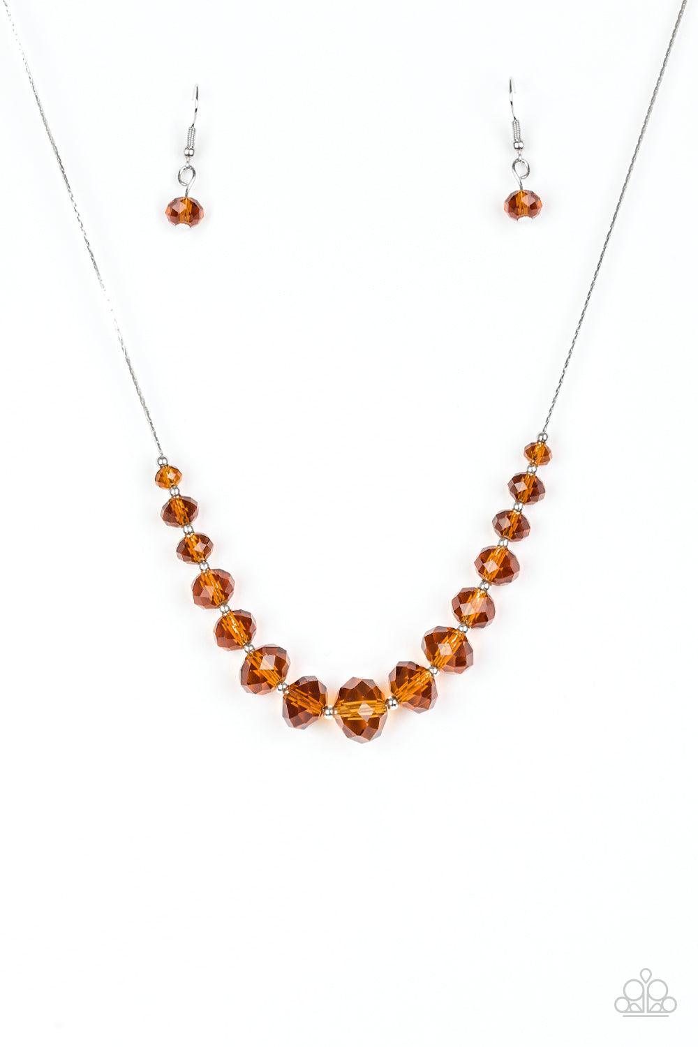 Paparazzi Accessories-Crystal Carriages - Brown Necklace