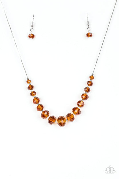 Paparazzi Accessories-Crystal Carriages - Brown Necklace