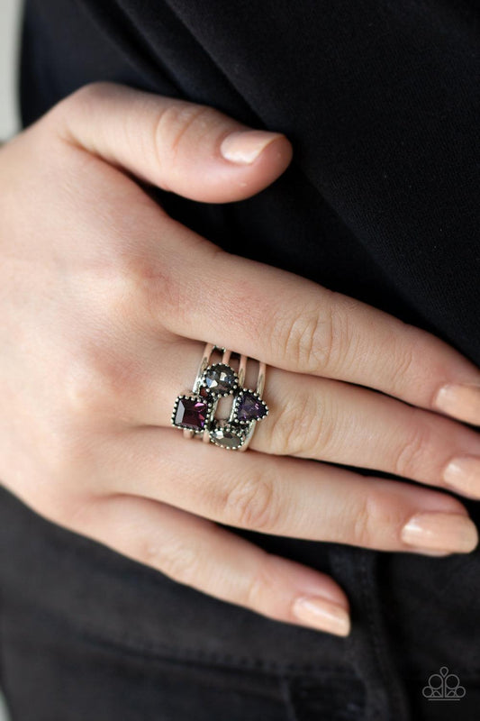 Paparazzi Accessories-Geo Jazz - Purple Ring