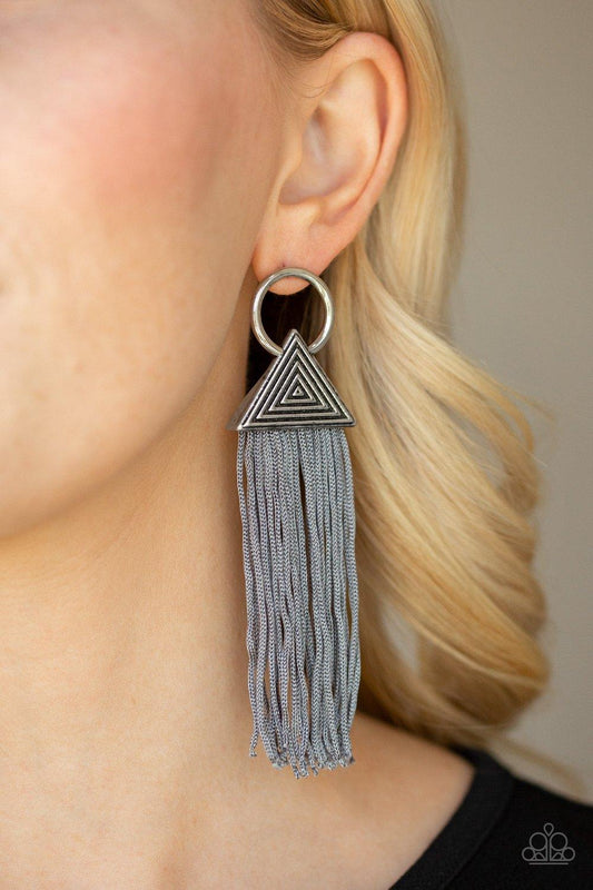 Paparazzi Accessories-Oh My GIZA - Silver Earrings