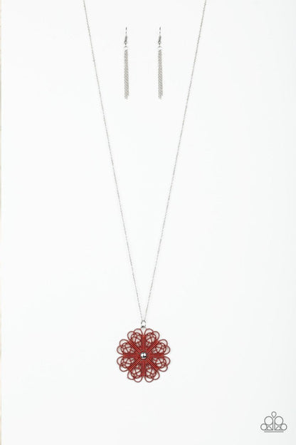 Spin Your PINWHEELS Red Necklace - Jewelry by Bretta