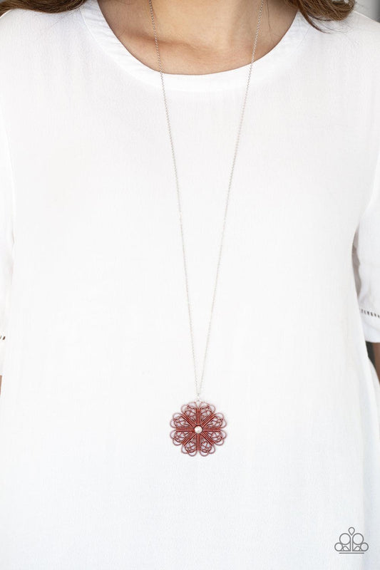 Spin Your PINWHEELS Red Necklace - Jewelry by Bretta