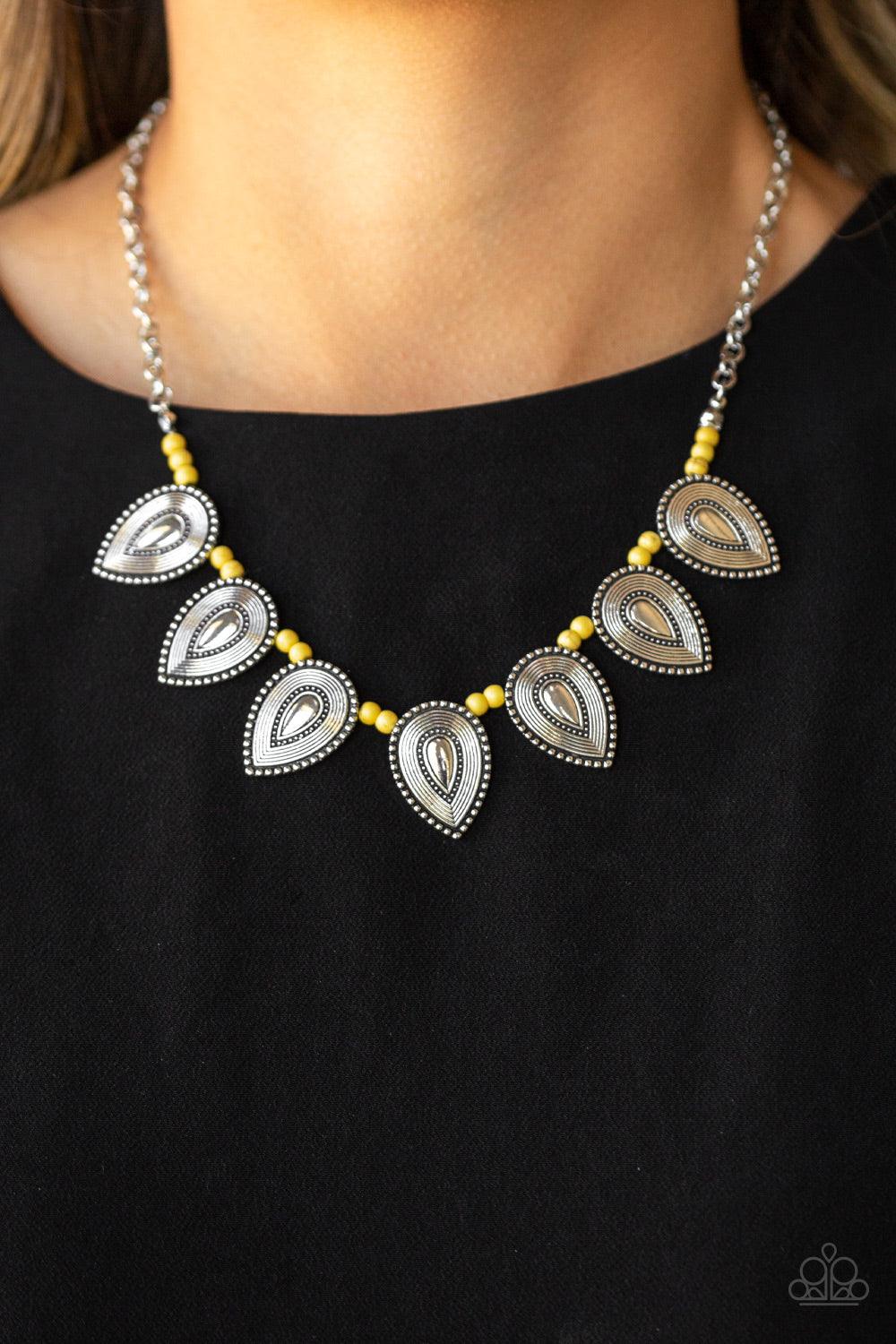 Paparazzi Accessories-Terra Trailblazer - Yellow Necklace