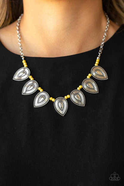 Paparazzi Accessories-Terra Trailblazer - Yellow Necklace