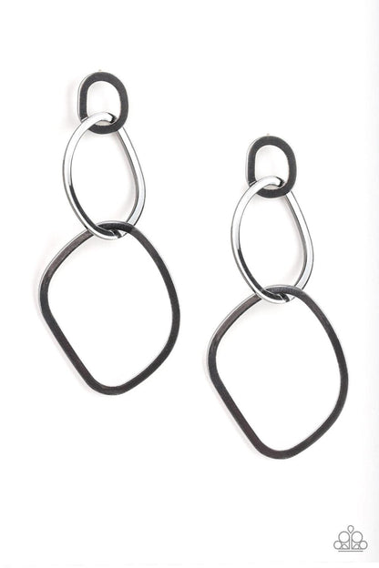Paparazzi Accessories Twisted Trio - Black Earrings - jewelrybybretta