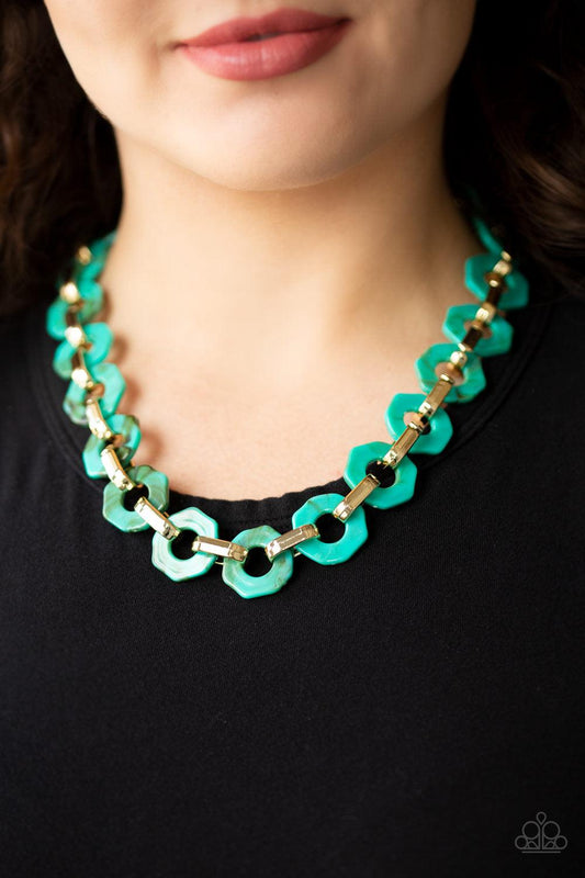 Paparazzi Accessories-Fashionista Fever - Blue Necklace - jewelrybybretta