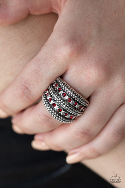 Paparazzi Accessories-Girl Fight - Red Ring