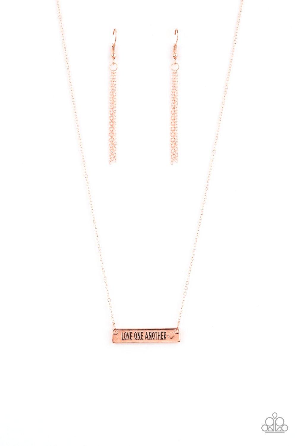 Paparazzi Accessories-Love One Another - Copper Necklace - jewelrybybretta
