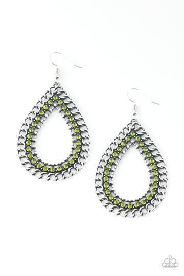 Paparazzi Accessories-Mechanical Marvel - Green Earrings