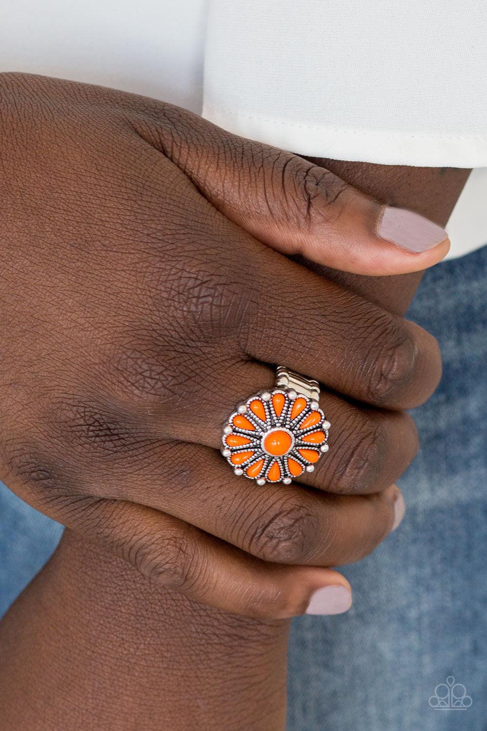 Paparazzi Accessories-Poppy Pop-tastic - Orange Earrings