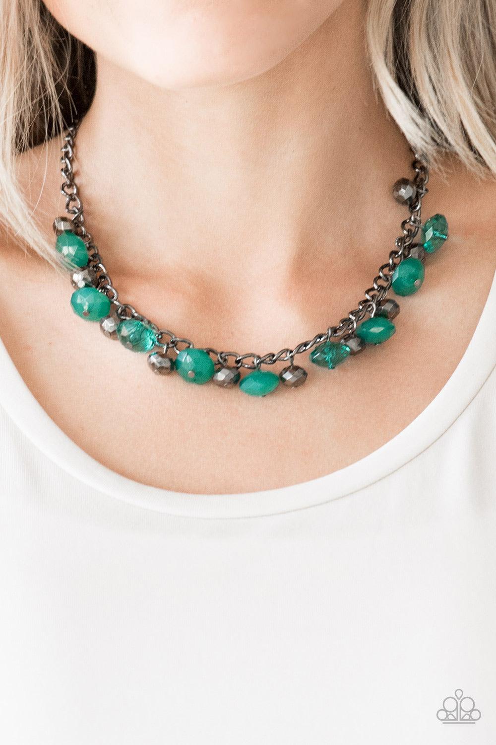 Paparazzi Accessories-Runway Rebel - Green Necklace - jewelrybybretta