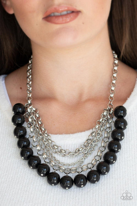 Paparazzi Accessories-One-Way WALL STREET - Black Necklace