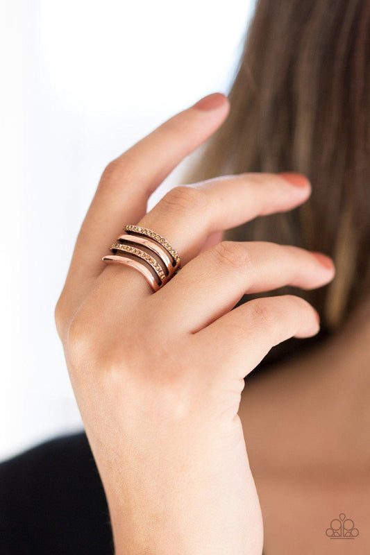 Paparazzi Accessories-Pageant Wave - Copper Ring