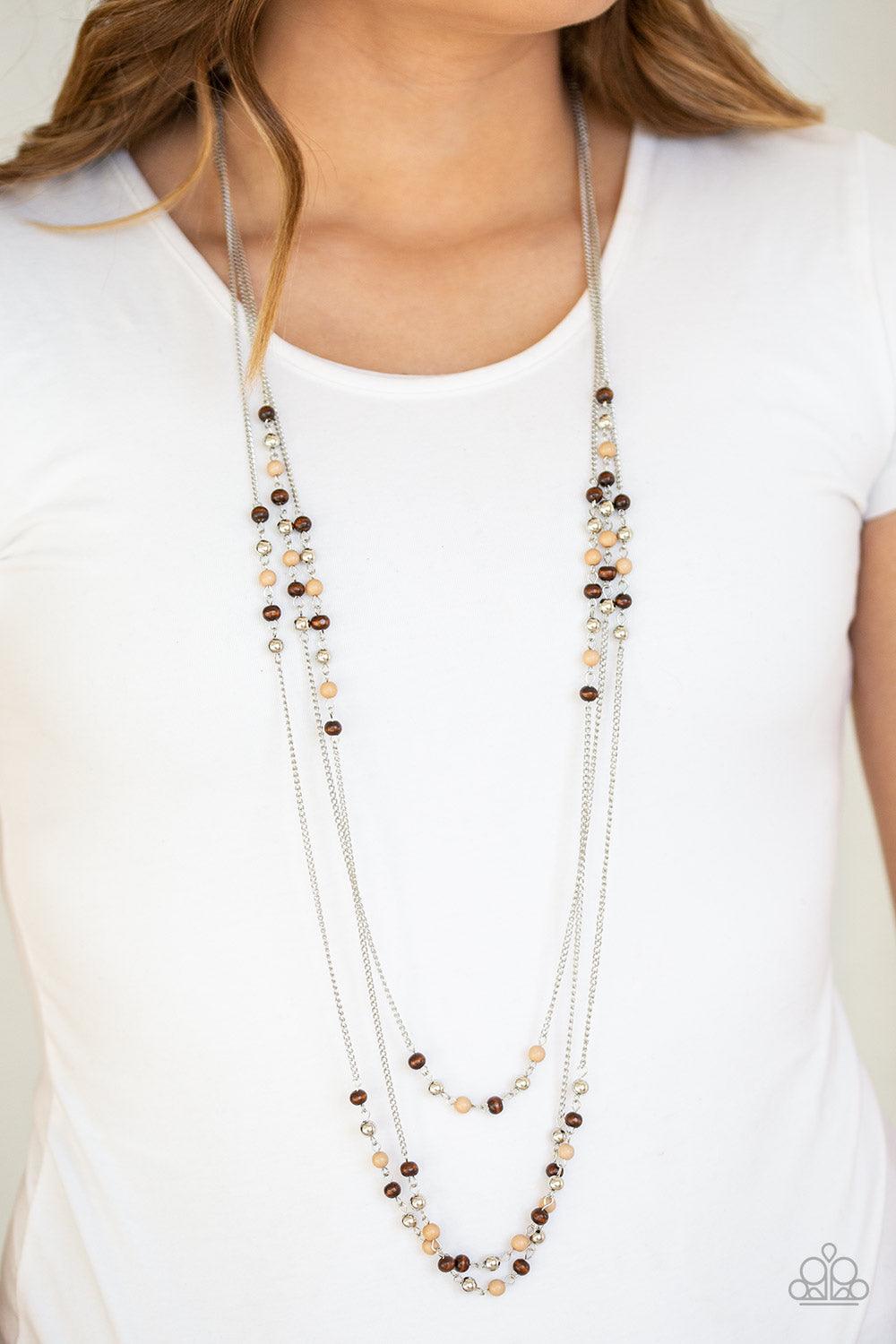 Paparazzi Accessories-Seasonal Sensation - Brown Necklace - jewelrybybretta