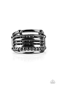 Paparazzi Accessories-The STEEL Of Night - Black Ring