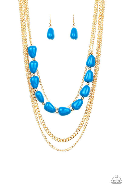 Paparazzi Accessories-Trend Status - Blue Necklace - jewelrybybretta