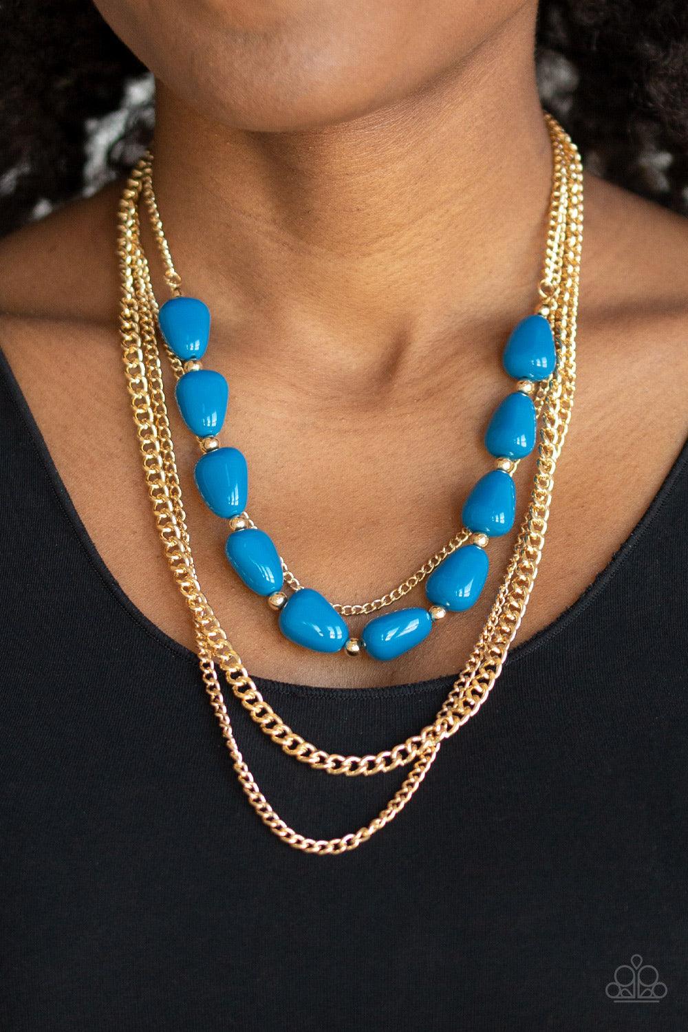 Paparazzi Accessories-Trend Status - Blue Necklace - jewelrybybretta