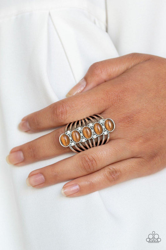 Paparazzi Accessories-BLING Your Heart Out - Brown Ring
