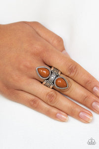 Paparazzi Accessories-New Age Leader - Brown Ring - jewelrybybretta