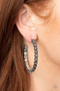 Paparazzi Rhinestone Studded Sass - Silver - Earrings