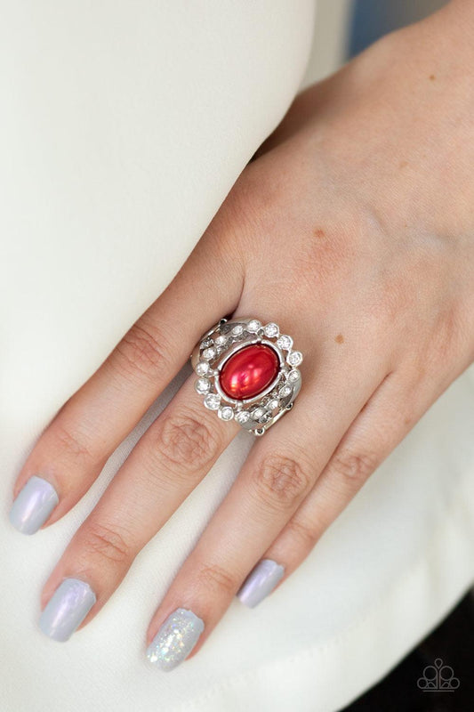 Paparazzi Accessories-Sugar-Coated Splendor - Red Ring - jewelrybybretta