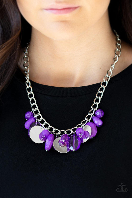Paparazzi Accessories-Treasure Shore - Purple Necklace - jewelrybybretta