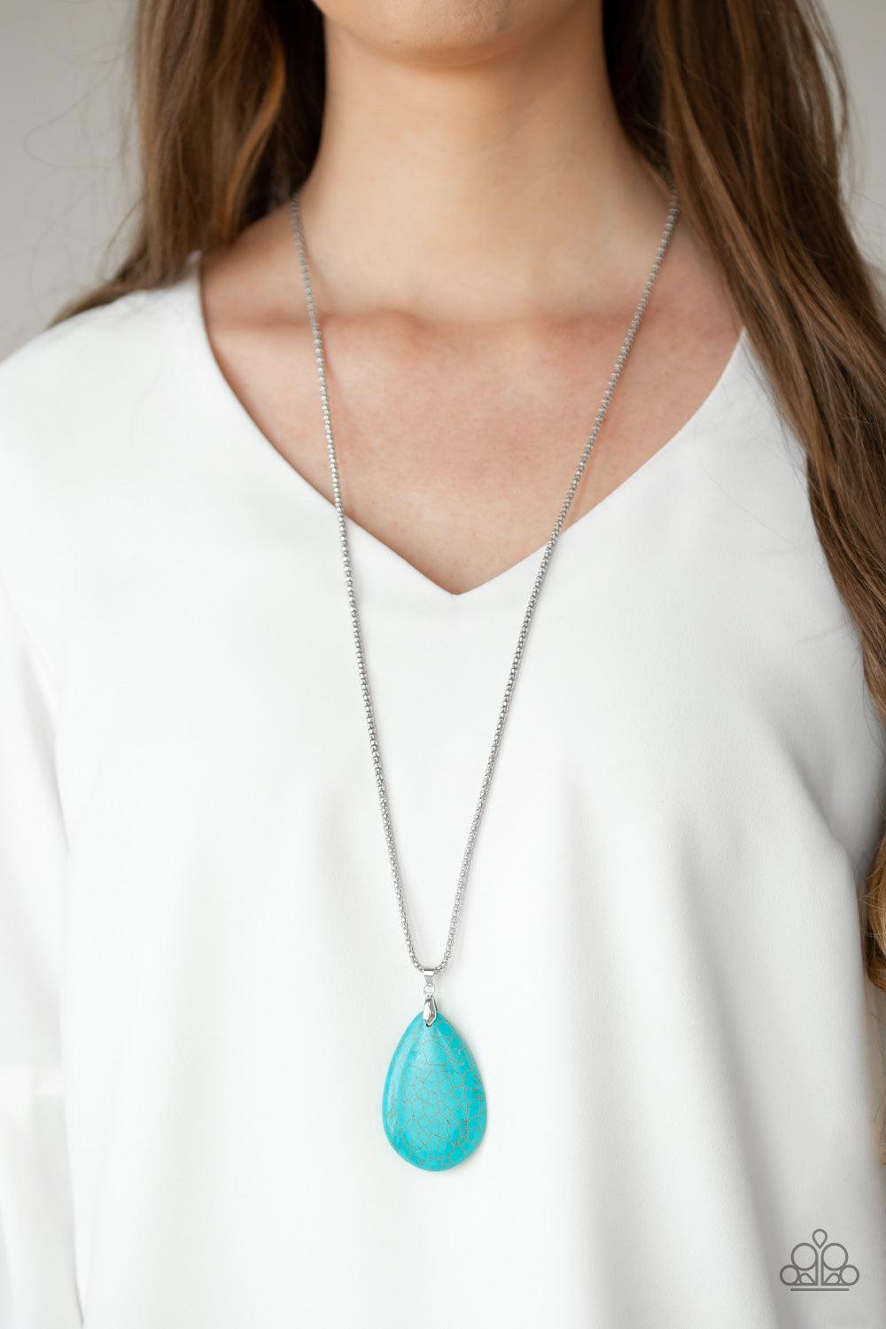 Paparazzi Accessories-Sedona Sandstone - Blue Necklace - jewelrybybretta