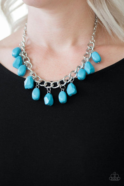 Paparazzi Accessories-Take The COLOR Wheel! - Blue Necklace - jewelrybybretta