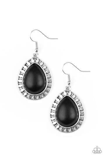 Paparazzi Accessories-Sahara Serenity - Black Earrings