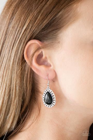 Paparazzi Accessories-Sahara Serenity - Black Earrings