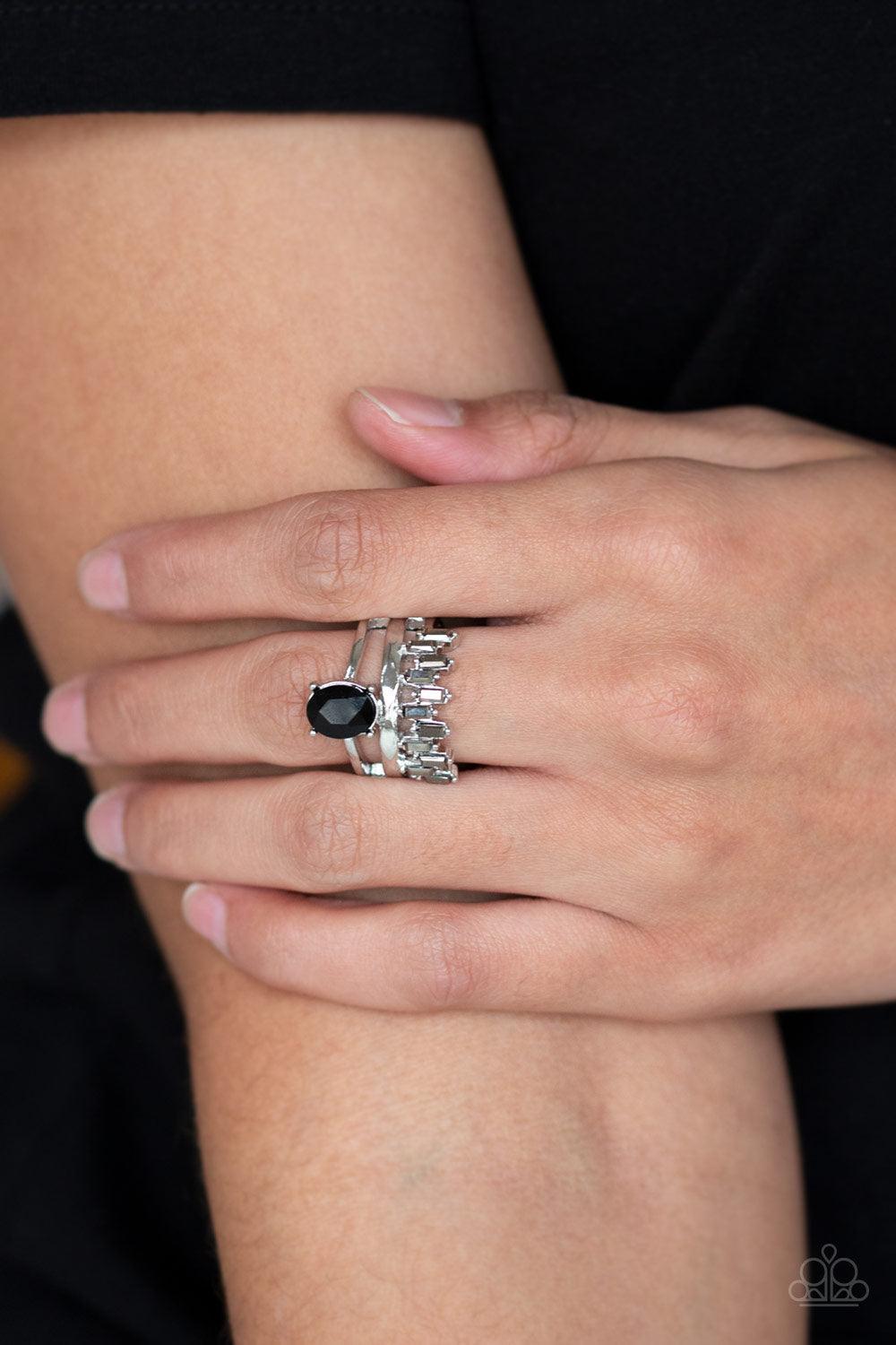 Paparazzi Accessories-Crowned Victor - Black Ring - jewelrybybretta