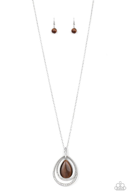 Paparazzi Accessories-GLOW and Tell - Brown Necklace