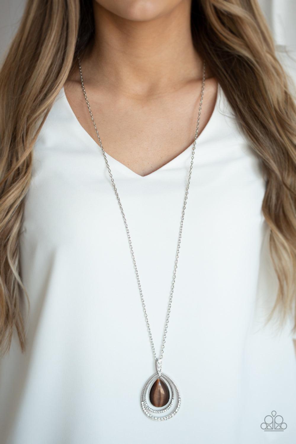 Paparazzi Accessories-GLOW and Tell - Brown Necklace