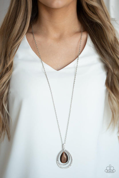 Paparazzi Accessories-GLOW and Tell - Brown Necklace