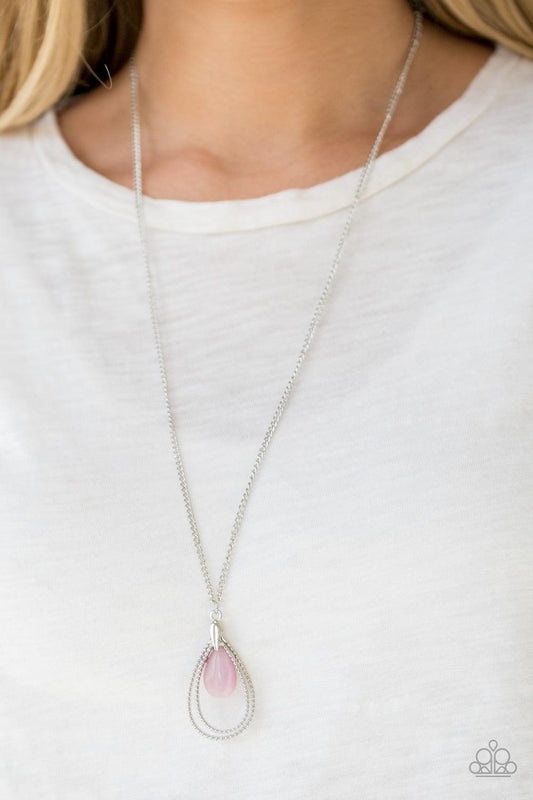 Paparazzi Accessories-Teardrop Tranquility - Pink Necklace - jewelrybybretta