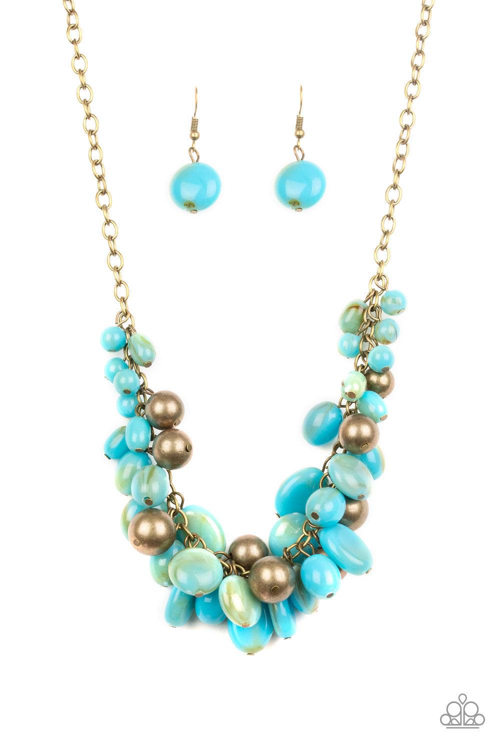 Paparazzi Accessories-Full Out Fringe - Blue Necklace - jewelrybybretta