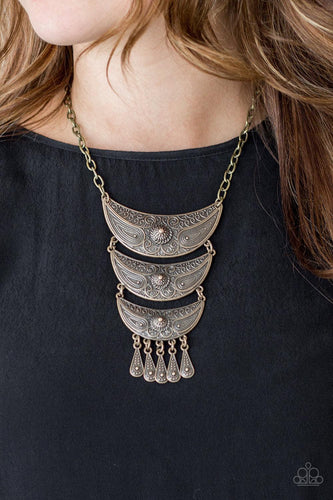 Paparazzi Accessories-Go STEER-Crazy - Brass Necklace