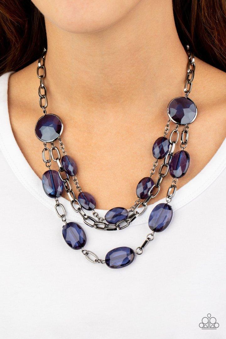 Paparazzi I Need a GLOW-cation-Blue Necklace