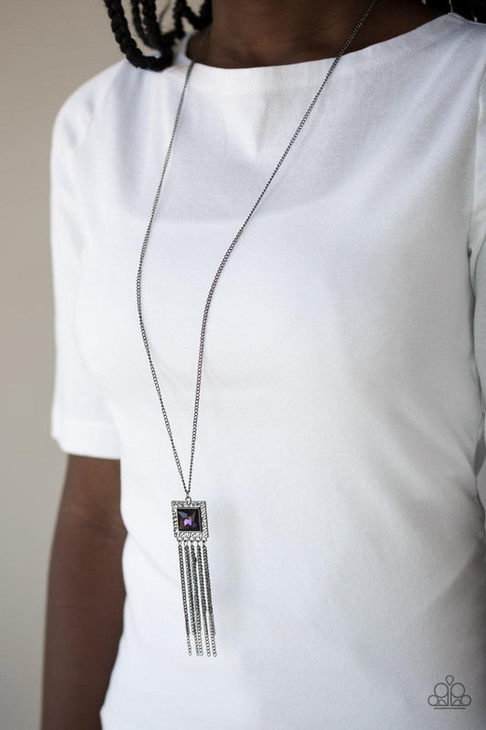 Paparazzi Accessories-Shimmer Sensei - Purple Necklace