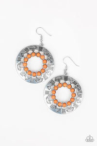 Paparazzi Accessories- Organically Omega - Orange Earrings