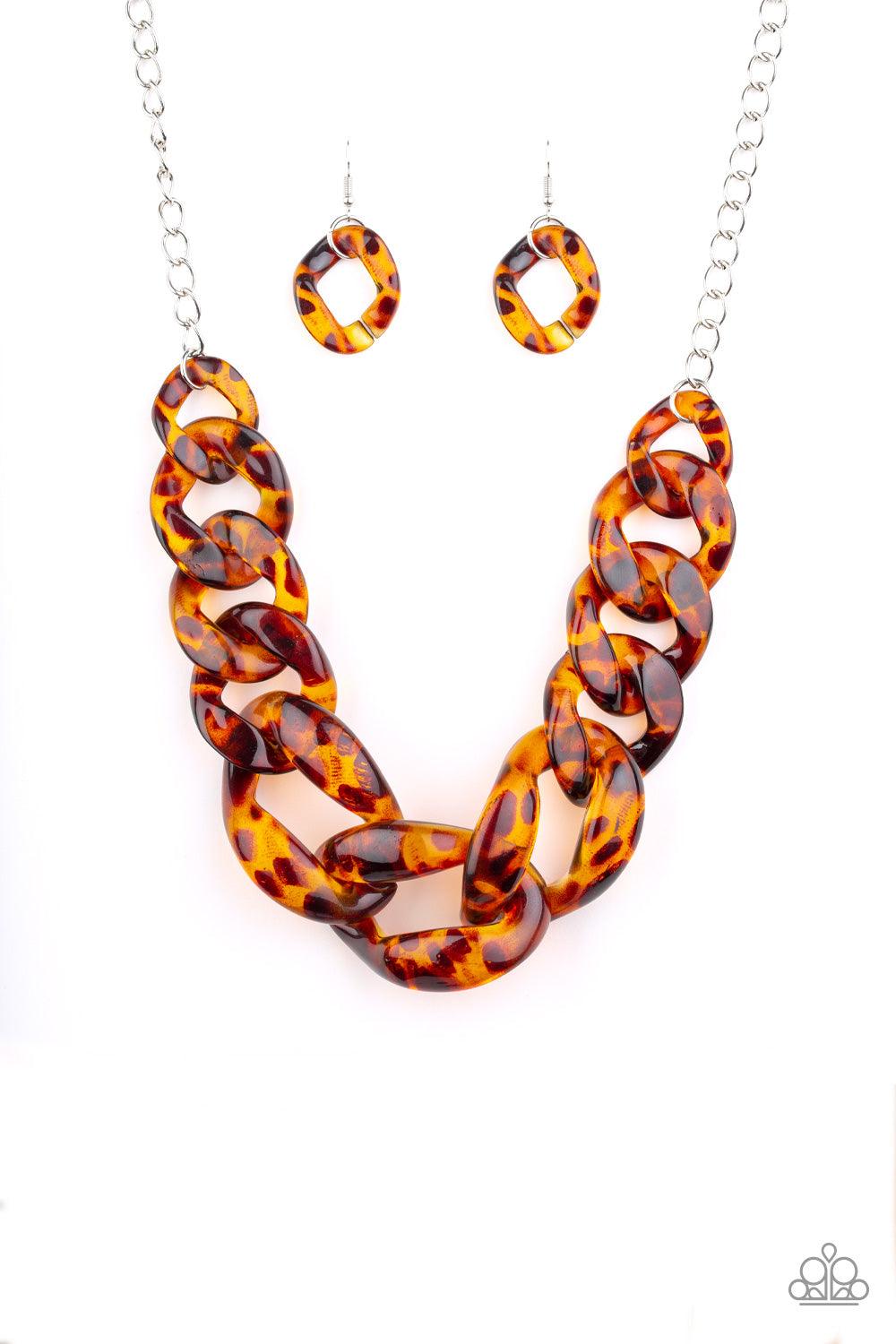 Paparazzi Accessories-Red-HAUTE Mama - Brown Necklace