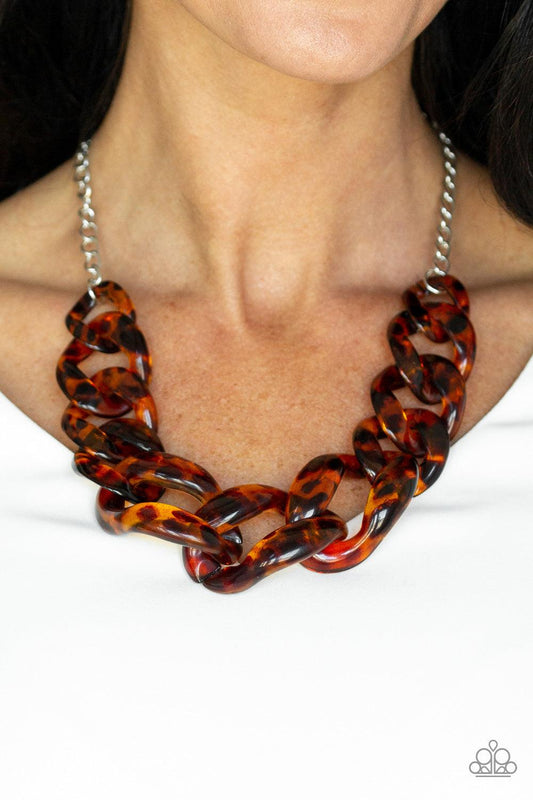 Paparazzi Accessories-Red-HAUTE Mama - Brown Necklace