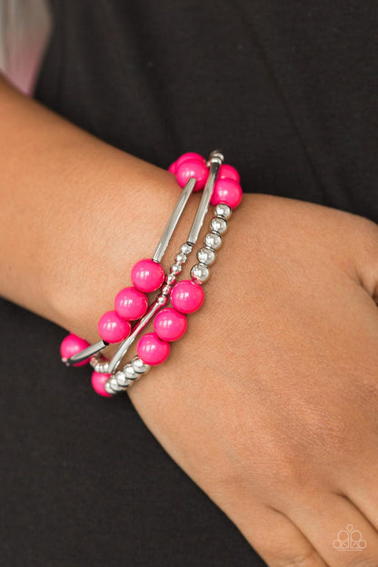 Paparazzi Accessories New Adventures - Pink Bracelet - jewelrybybretta