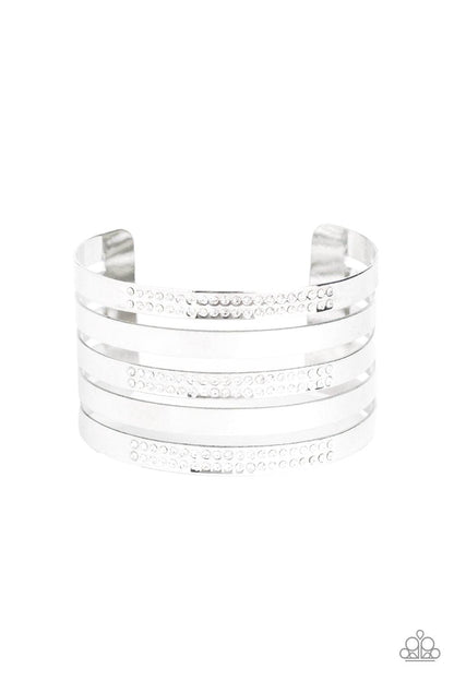 Paparazzi Accessories-Big Time Shine - White Bracelet